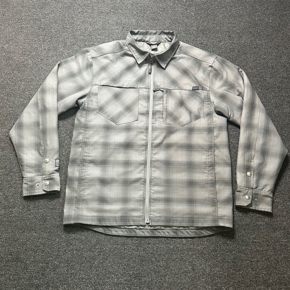 Outdoor Research Winter Bullwheel Jacket Gray Mens Large Plaid Insulated Zip Up‎